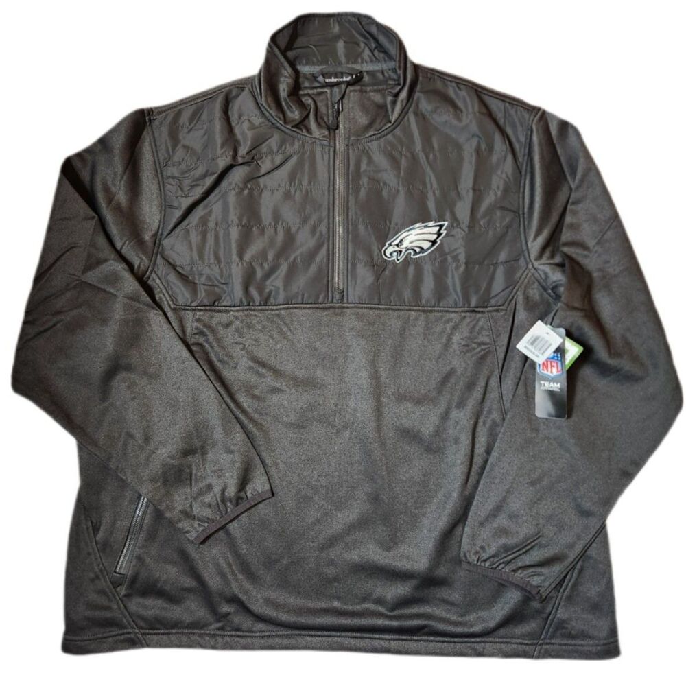 Philadelphia Eagles Dunbrooke Pathfinder Quarter‑Zip Jacket Men’s 2XL Black NWT